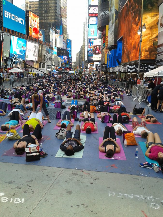 Voyage à New-York Manhattan - yoga à Times Square
