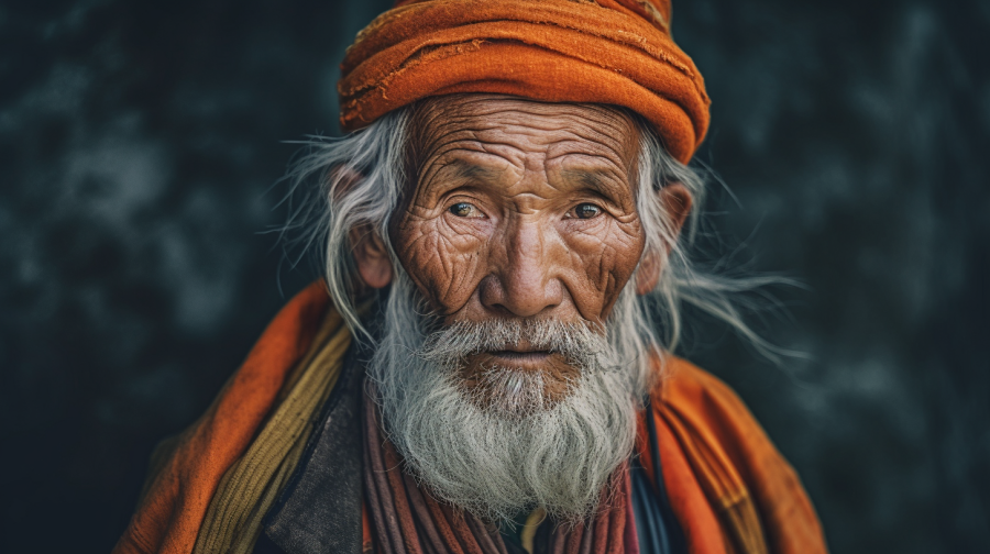 vieil homme Bhoutan